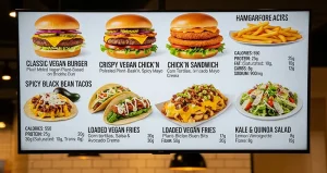 Vegan Fast Food Menu Items with Detailed Nutritional Information